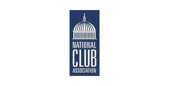 A blue and white logo for the national club association.