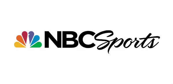 A black and white logo of nbc sports.