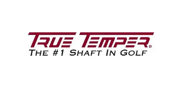 A red and white logo for true temper.