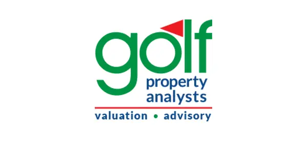 A logo of golf property analysts